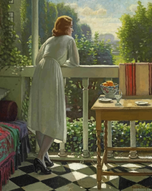 Vintage Lonely Woman Painting By Numbers.png