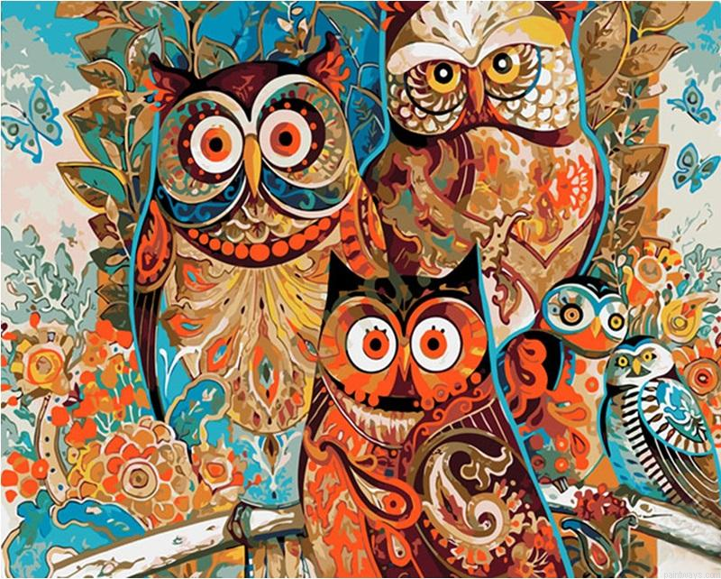 Vintage Owl Home Decoration Diy Painting By Numberss.png