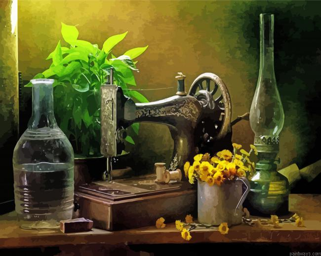 Vintage Sewing Machine Painting By Numberss.png