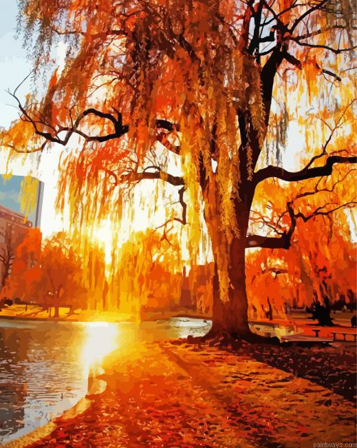 Weeping Willow In Autumn Painting By Numberss.png