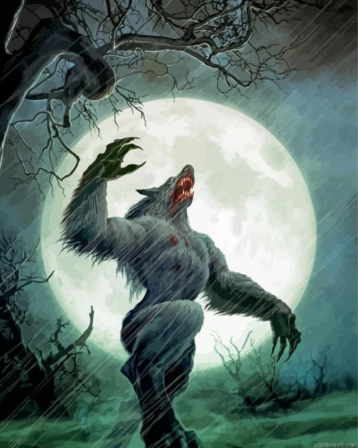 Werewolf Howling Painting By Numberss.png