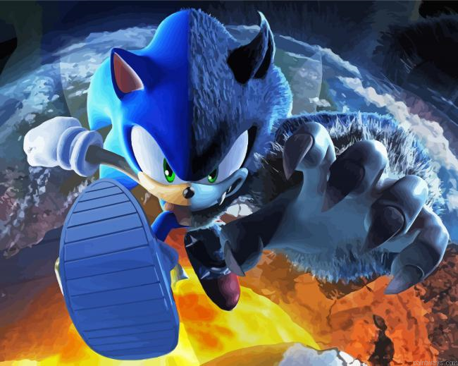 Werewolf Sonic Painting By Numberss.png