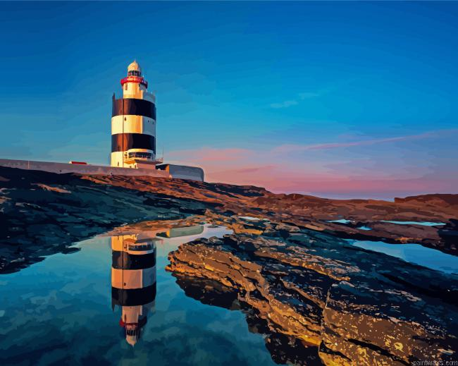 Wexford Lighthouse Reflection Painting By Numberss.png