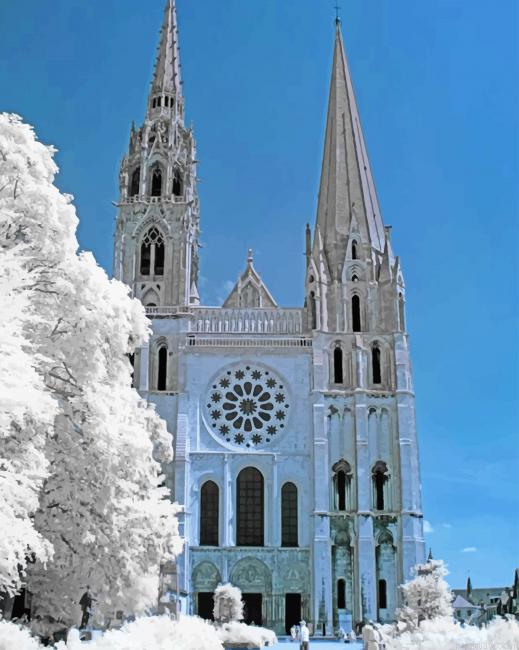 White Chartres Cathedral New Painting By Numberss.png