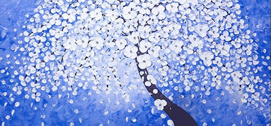 White Flower Tree Diy Painting By Numberss.png