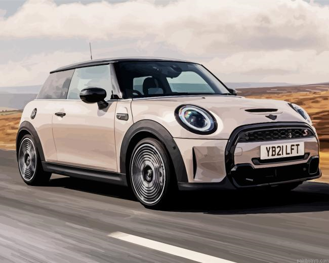 White Mini Cooper Car Painting By Numberss.png