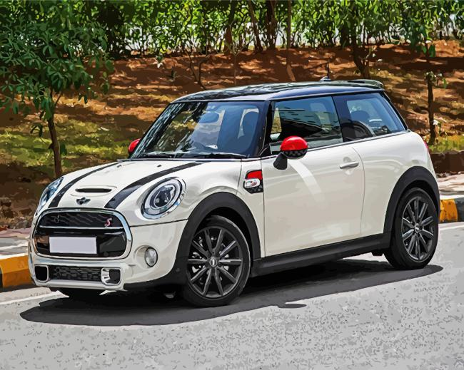 White Mini Cooper Painting By Numberss.png