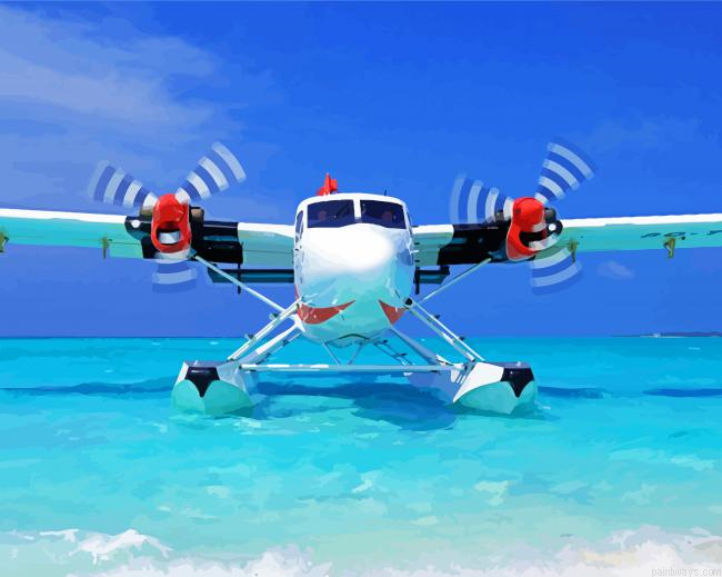 White Seaplane Painting By Numberss.png