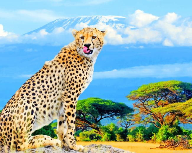 Wild African Cheetah Nature New Painting By Numberss.png