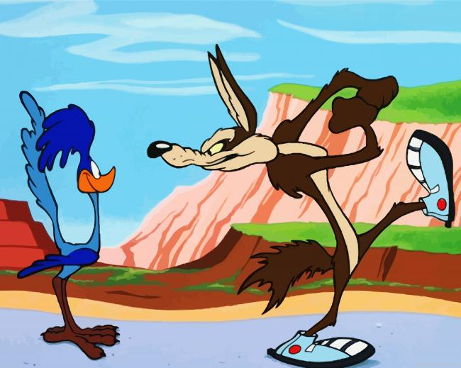 Wile E Coyote And The Road Runner Characters Painting By Numberss.png