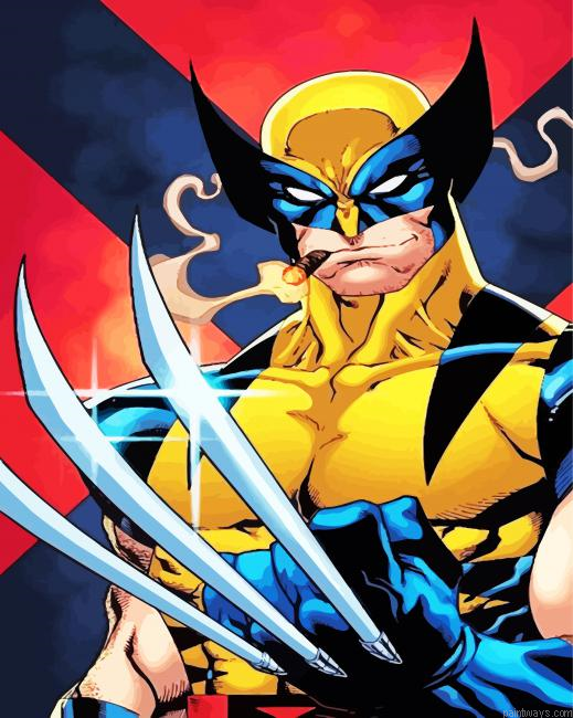 Wolverine Smoking Painting By Numberss.png