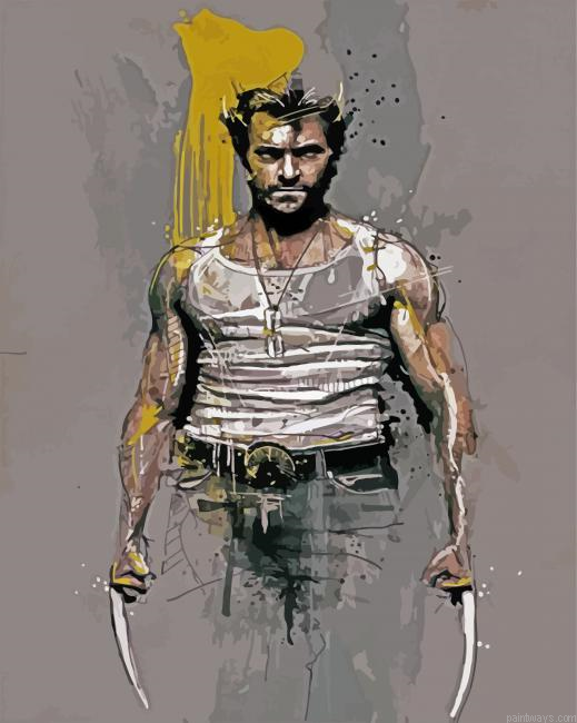 Wolverine Splatter Art Painting By Numberss.png