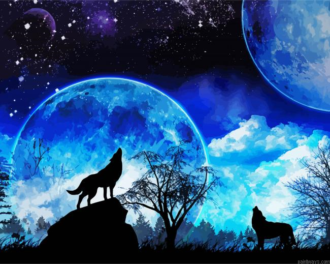 Wolves Howling Painting By Numberss.png