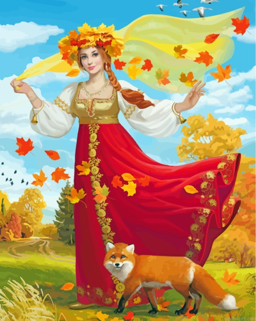 Woman And Fox Painting By Numbers.png