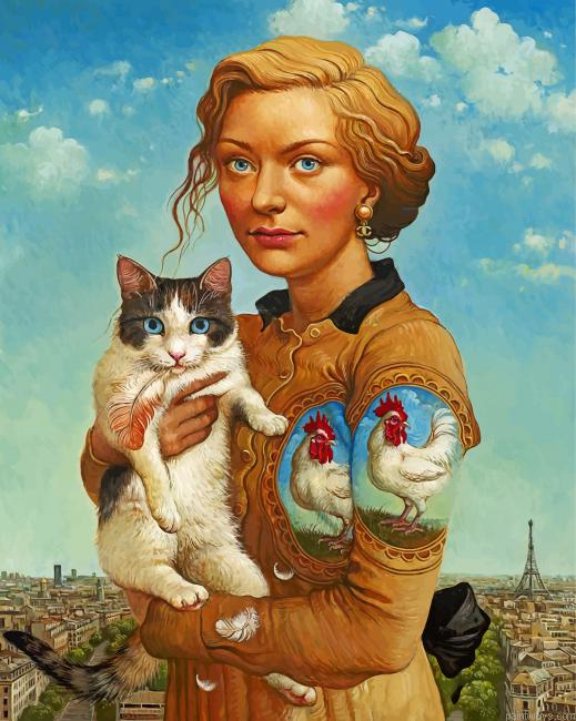 Woman Holding Her Cat Painting By Numbers.png
