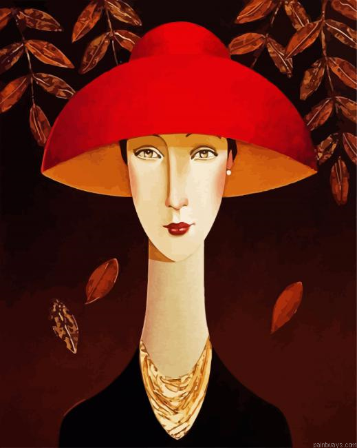 Woman In Red Hat Painting By Numberss.png