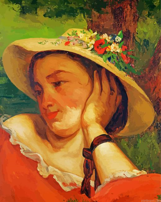 Woman In Straw Hat Painting By Numberss.png