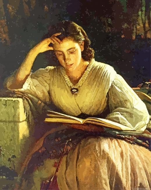 Woman Reading Painting By Numbers.png