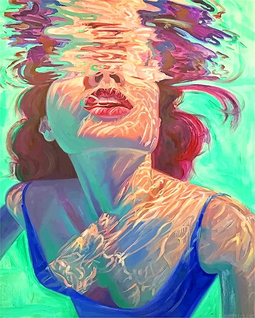 Woman Swimming In The Pool New Painting By Numberss.png