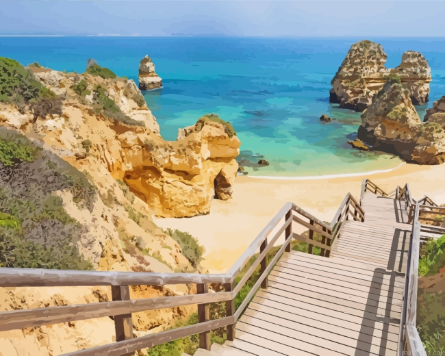 Wooden Stairway Algarve Painting By Numberss.png