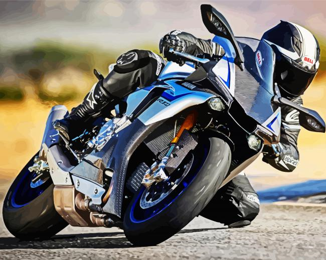 Yamaha Motorcycle Driver Painting By Numberss.png