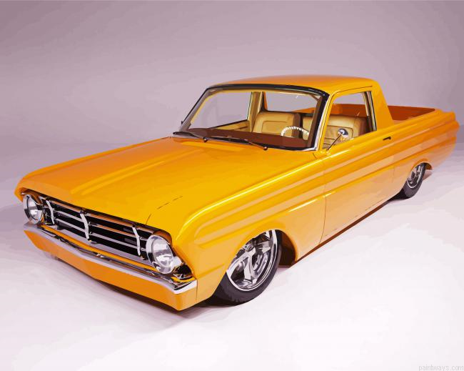 Yellow Ford Ranchero Car Painting By Numberss.png
