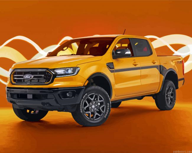 Yellow Ford Ranger Car Painting By Numberss.png