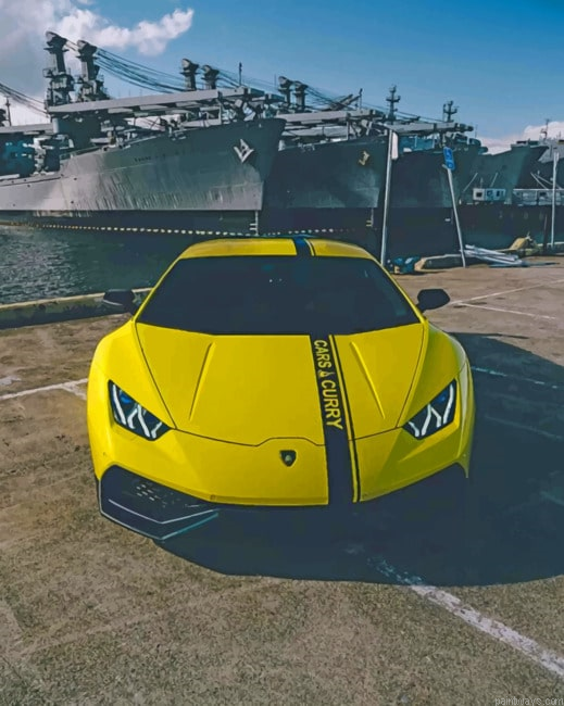 Yellow Lamborghini Engines Paint By Numbers.png