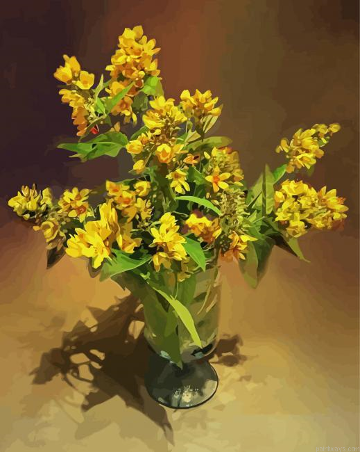 Yellow Phlox In Vase Painting By Numberss.png