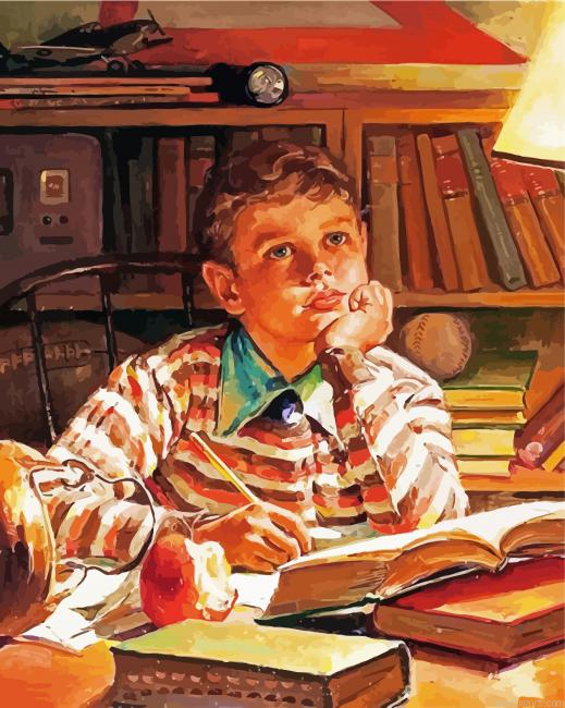 Young Boy Studding Painting By Numberss.png
