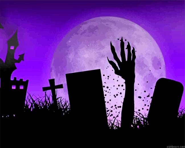 Zombie Hand Graveyard Painting By Numberss.png